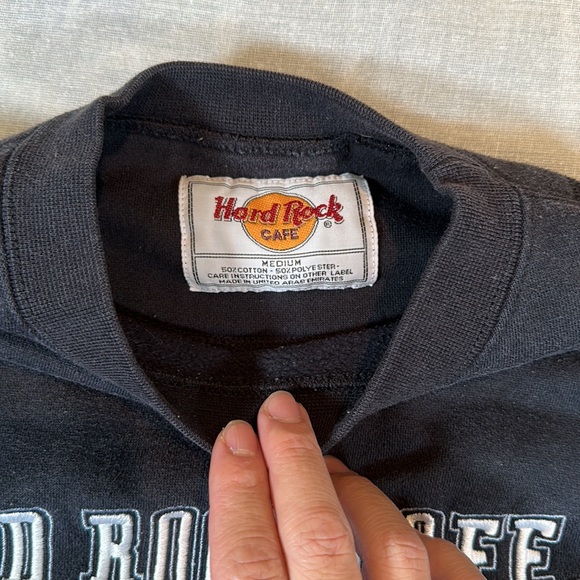 Vintage 90s Hard rock Cafe Madrid Long sleeve crewneck sweatshirt sz M - Picture 2 of 5